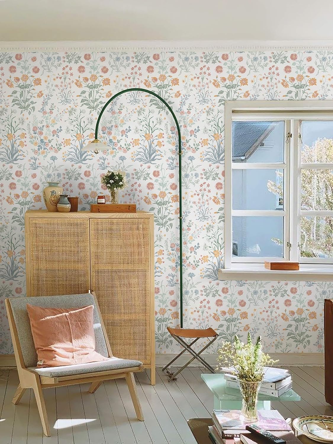 Boho Wallpaper Neutral Peel and Stick Wallpaper 78.7"x17.3" Geometric Wall Paper Beige and White Contact Paper Textured Removable Vinyl Waterproof for Bedroom Farmhouse Kitchen Bathroom