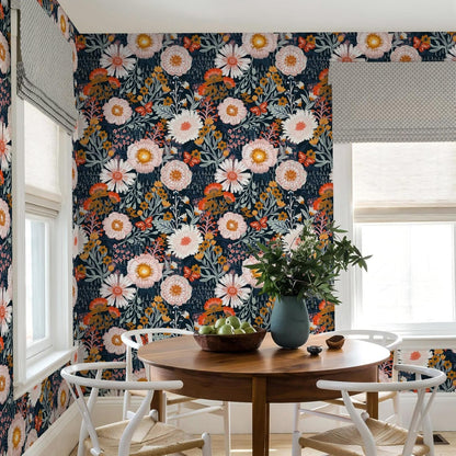 Dimoon 17.3''x78.7'' Peel and Stick Wallpaper Floral Cute Contact Paper Vintage Village Country Cottage Wallpaper Farmhouse Yellow Beige Renter Friendly Geometry Waterproof Embossed Kitchen Bedroom