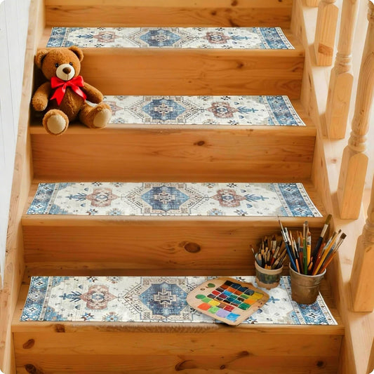 Stair Treads for Wooden Steps, Non Slip Stair Treads Carpet Indoor Residue Free Peel and Stick Washable Stair Covers, Safe for Dogs Kids Elders, Moroccan Beige, 8x30 inch, 1 Pack