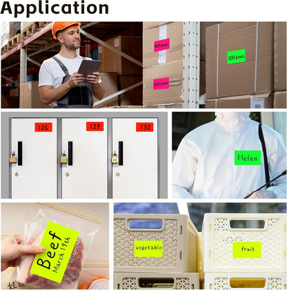 PARLAIM 3 X 5 Inch Rectangle Adhesive Color Coding Stickers,Square Inventory Stickers -250 Per Dispenser Box (Fluorescent Green)