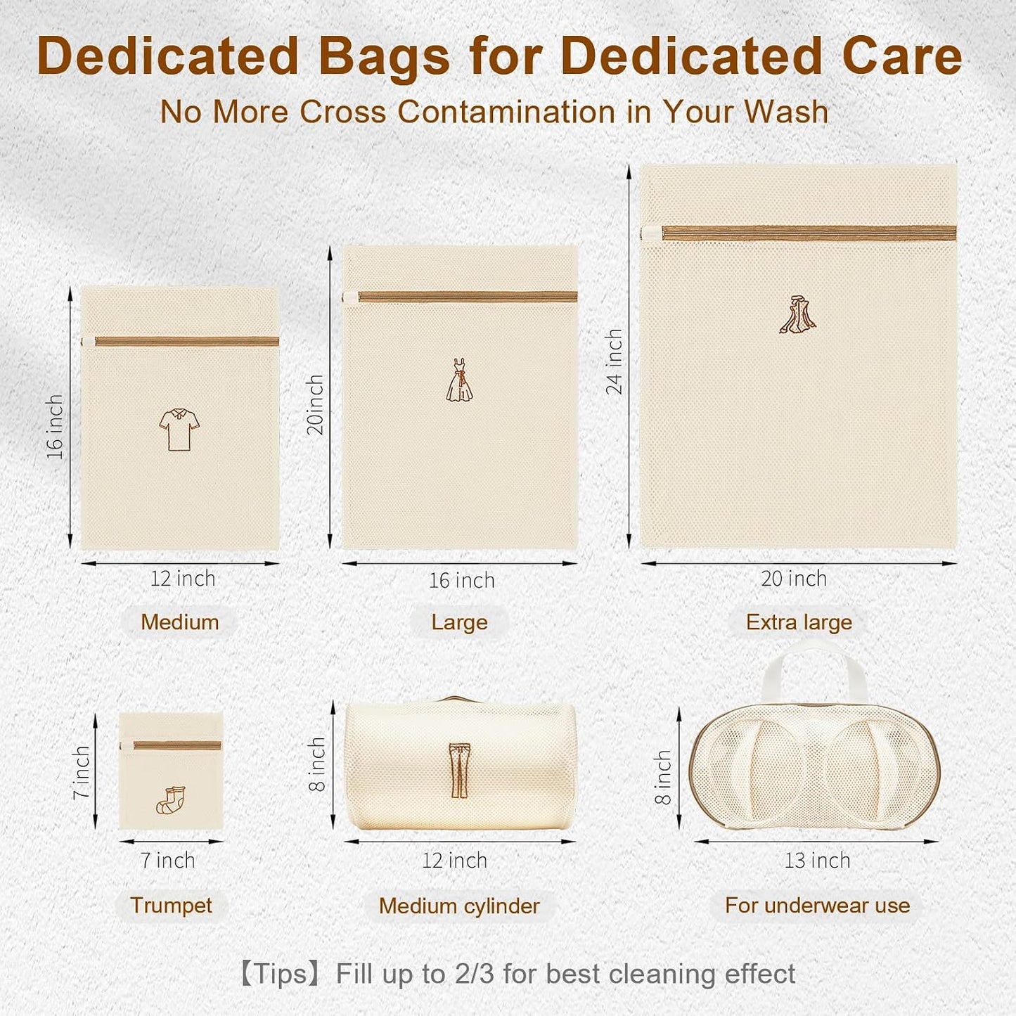 3Pcs Durable Mesh Laundry Bags, Premium Lingerie Bags for Washing Delicates, Underwear, Bra, Shoe, Sock, Laundry Bag Mesh Wash Bags Used in College Dorm, Laundry Room (12 * 16 Inches)