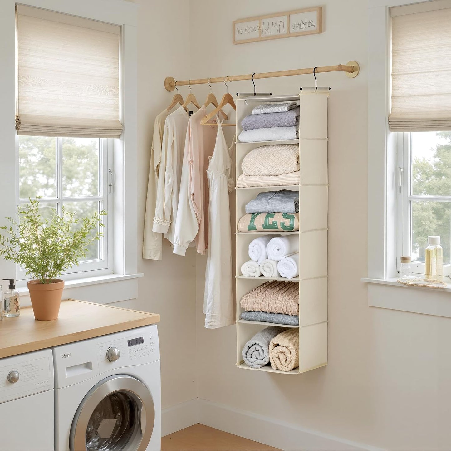GRANNY SAYS 3-Shelf Hanging Closet Organizer and Storage, Collapsible Hanging Closet Shelves, Hanging Organizer for Closet & RV, Gray, 29 ½" H X 12" W X 12" D, 1-Pack