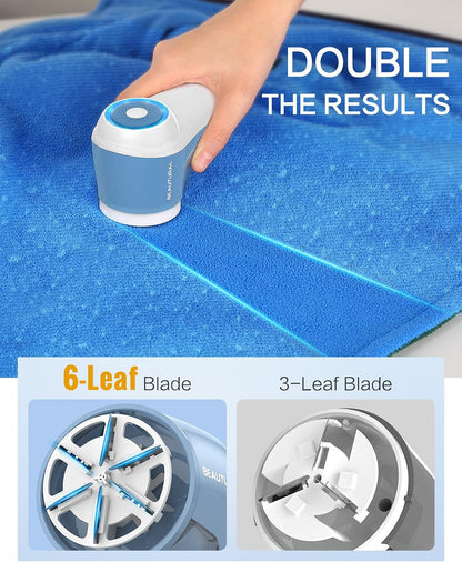 BEAUTURAL Fabric Shaver, Rechargeable Lint Remover for Clothes, Electric Lint Shaver with 6-Leaf Blades, Sweater Shavers to Fuzz, Lint Balls, Pillings, Bobbles for Clothes and Furniture