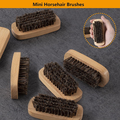 Horsehair Laundry Stain Brush 3 Pack Clothes Brush Shoes Soft Bristle Cleaning Brush Natural Wood Laundry Brush for Stains on Clothes Shoes Polishing Brush Shining Brushes