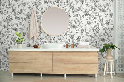 Safiyya Peel and Stick Wallpaper Vintage Floral Contact Paper 17.3" x 78.7" Wall Paper Renter Friendly Self Adhesive Removable Wallpaper for Bathroom Vinyl