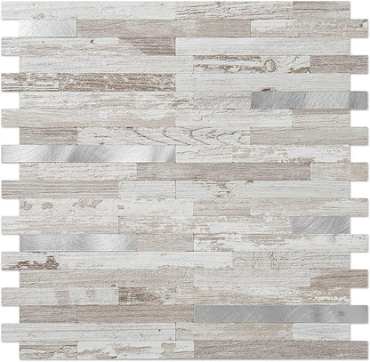 DICOFUN 10-Sheet Peel and Stick Backsplash Wall Tile, PVC Kitchen Backsplash Peel and Stick in Sandstone, 9.4 sq.ft
