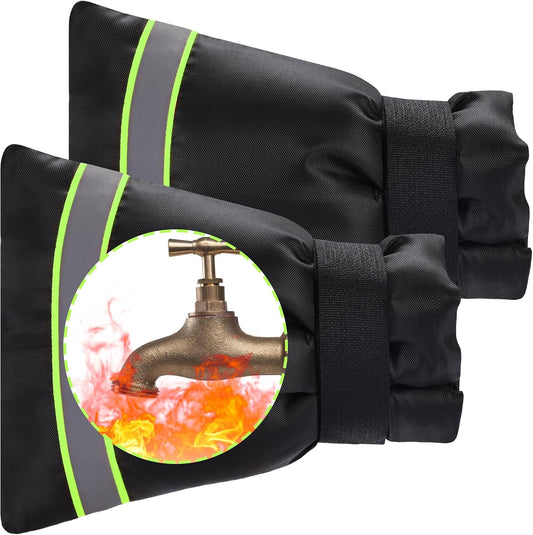 Outdoor Faucet Cover, Thicken Outdoor Faucet Covers for Winter Freeze Protection 5.9" W x 7.1" H Orange Reflective Strip, Outside Faucet Socks Reusable Waterproof Insulated Wrap Spigot Cover, 4 Pack