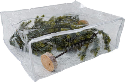 Set of 5 Clear Vinyl Zippered Storage Bags 22 x 18 x 7.5 Inch With Handle