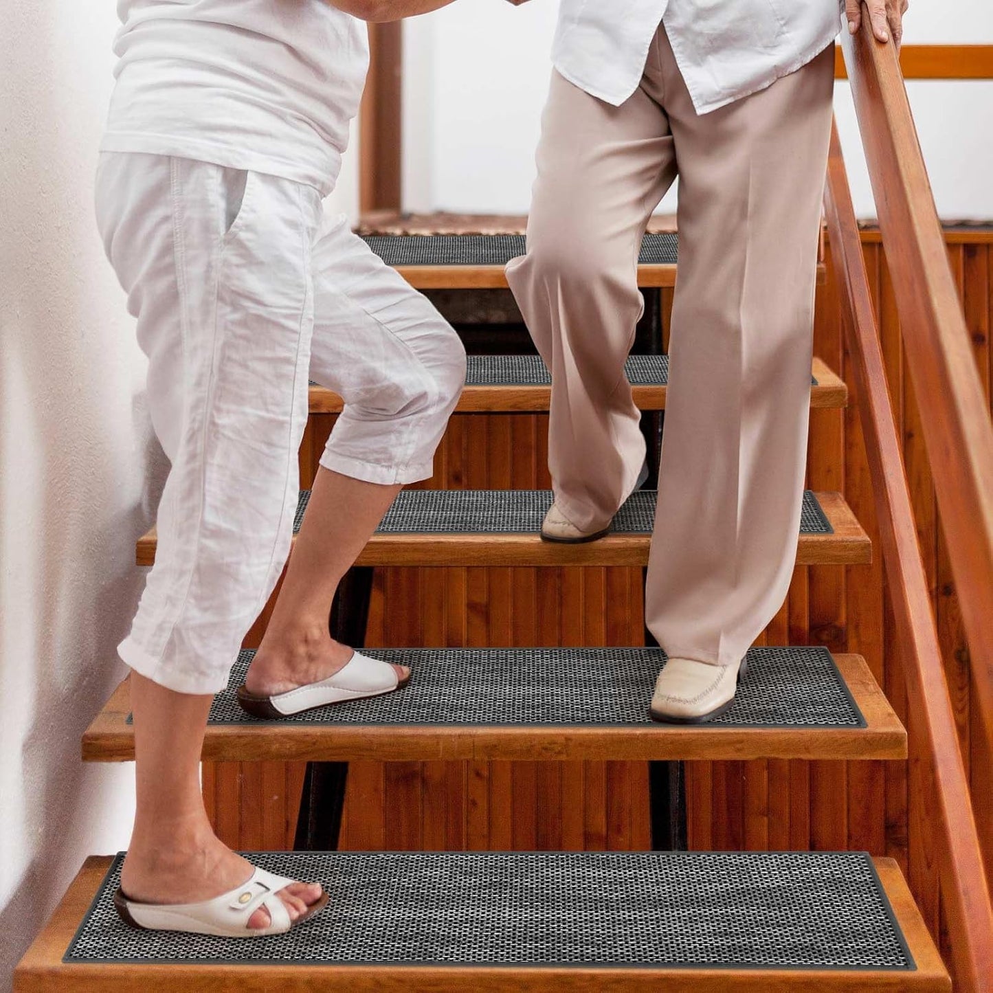 9" x36" Stair Treads Non Slip for Wooden Steps Indoor, 15 Pack, Beige | Reusable Peel and Stick Extra Wide Stair Treads Machine Washable