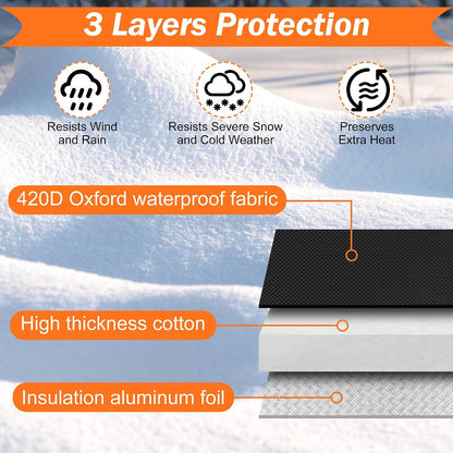 2 Pack Outdoor Faucet Covers for Winter Freeze Protection, Thickened 10"H x 6.3"W Outside Garden Faucet Socks,Waterproof Insulated Hose Bib Spigot Cover with 420D Oxford Fabric & Aluminum Foil