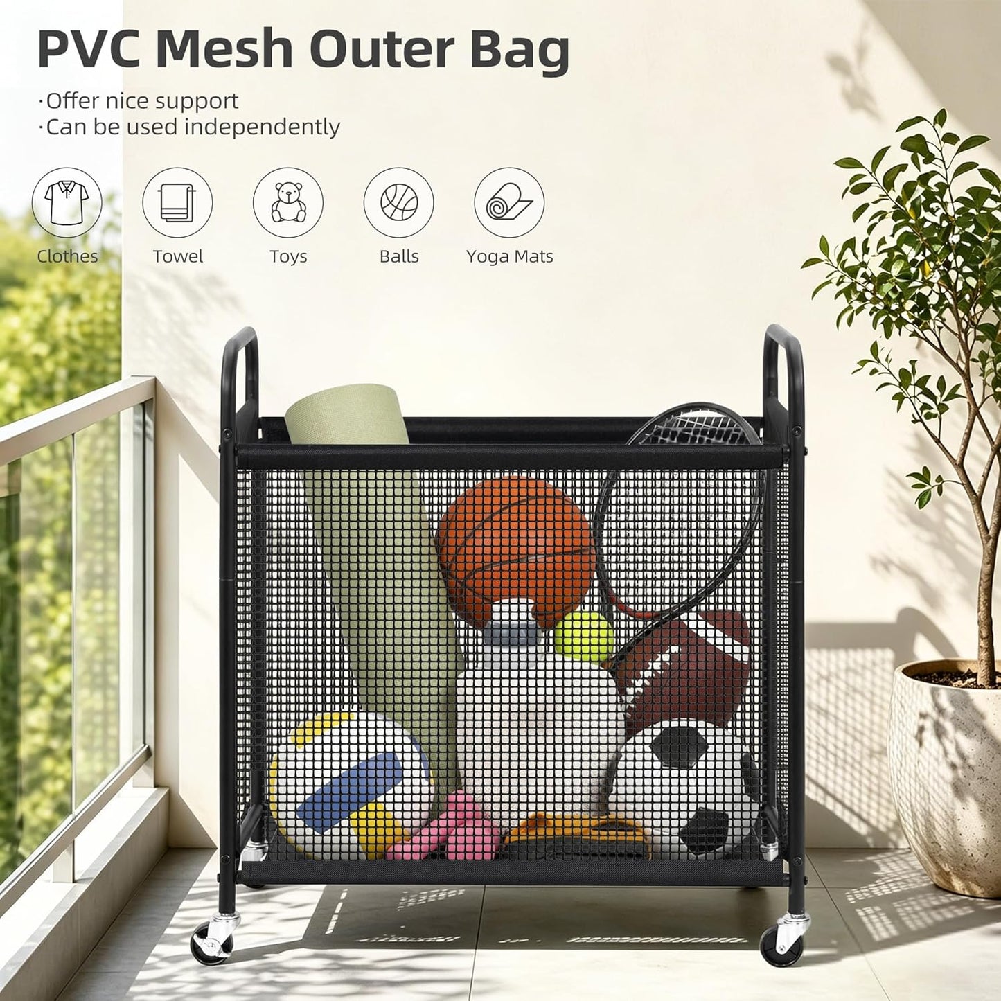 STORAGE MANIAC Rolling Laundry Hamper with Wheels 3-Section Laundry Sorter Rolling Laundrys Basket on Wheels with Removable Bag Clothes Hamper Laundrys Organizer Cart Bathroom Bedroom 120L Beige