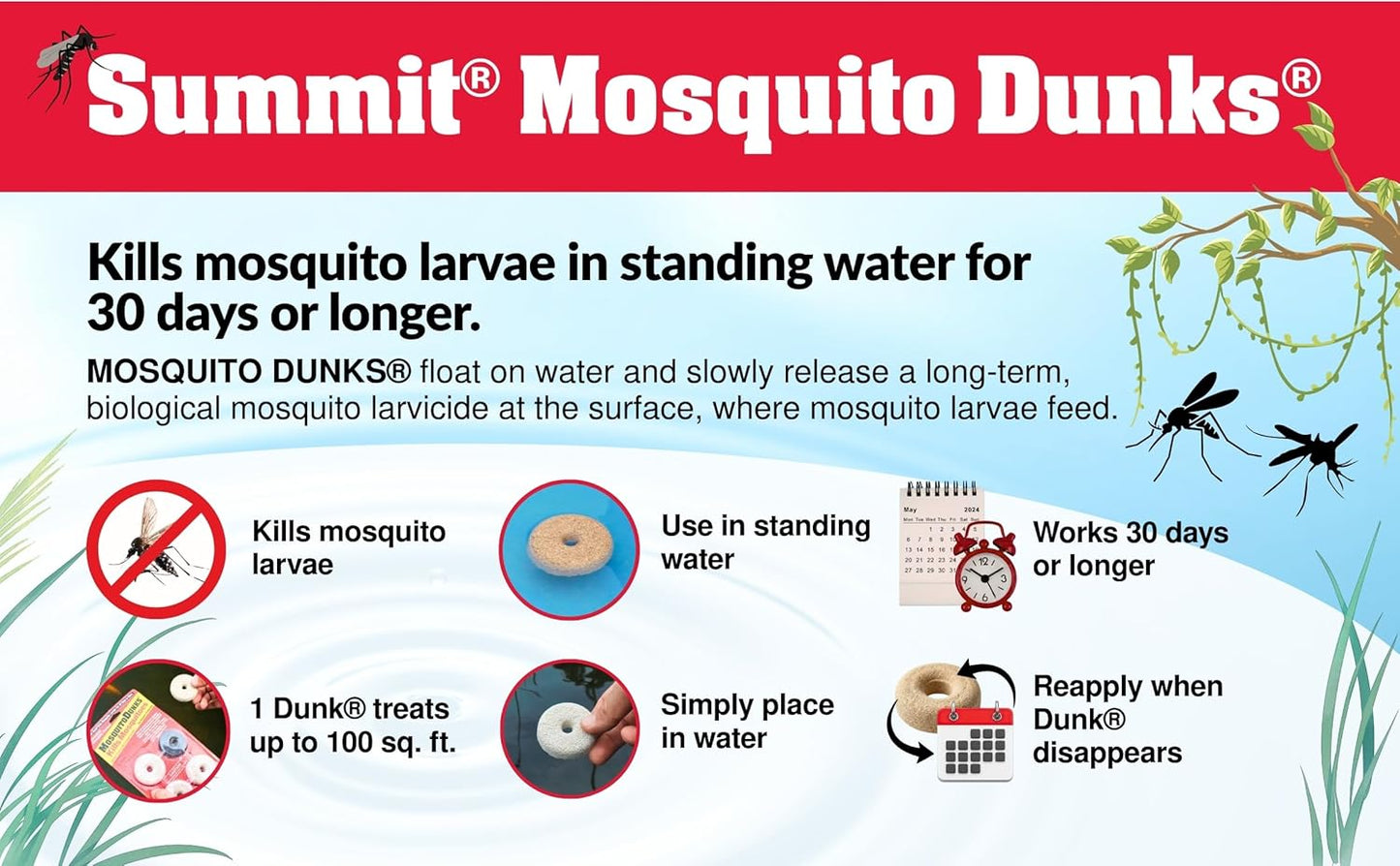 Summit...Responsible Solutions Mosquito Dunk Chunks Kills Mosquito Larvae in All Types of Standing Water