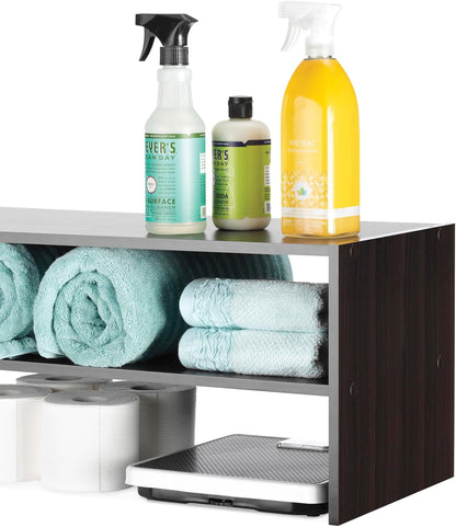 Whitmor Wood Stackable 2-Shelf Shoe Rack, White, 24 inches