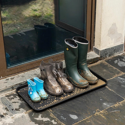 All-Weather Indoor Outdoor Boot Tray, 30"x15"x1.2" Large Boot Trays for Entryway, Plastic Shoe Tray for Shoes Boots Plants Pots Paint Tins Pet Bowls Car Storage, Waterproof Shoe Mat