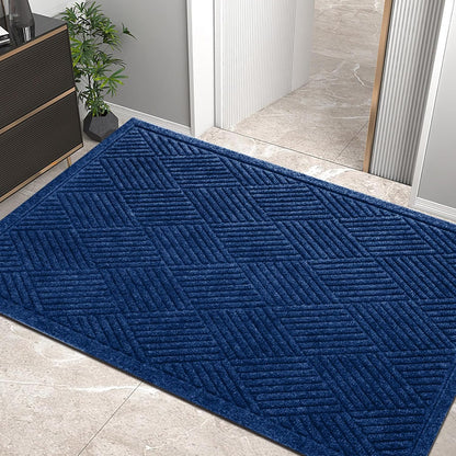 HIYARD Sturdy Front Door Mat, Absorbent Muddy Dirt Resist Welcome Door Mats Outdoor Indoor, Stain and Fade Resistant, Non-Slip Rubber Backing Low Profile Doormat for Entryway, 30×17, Beige