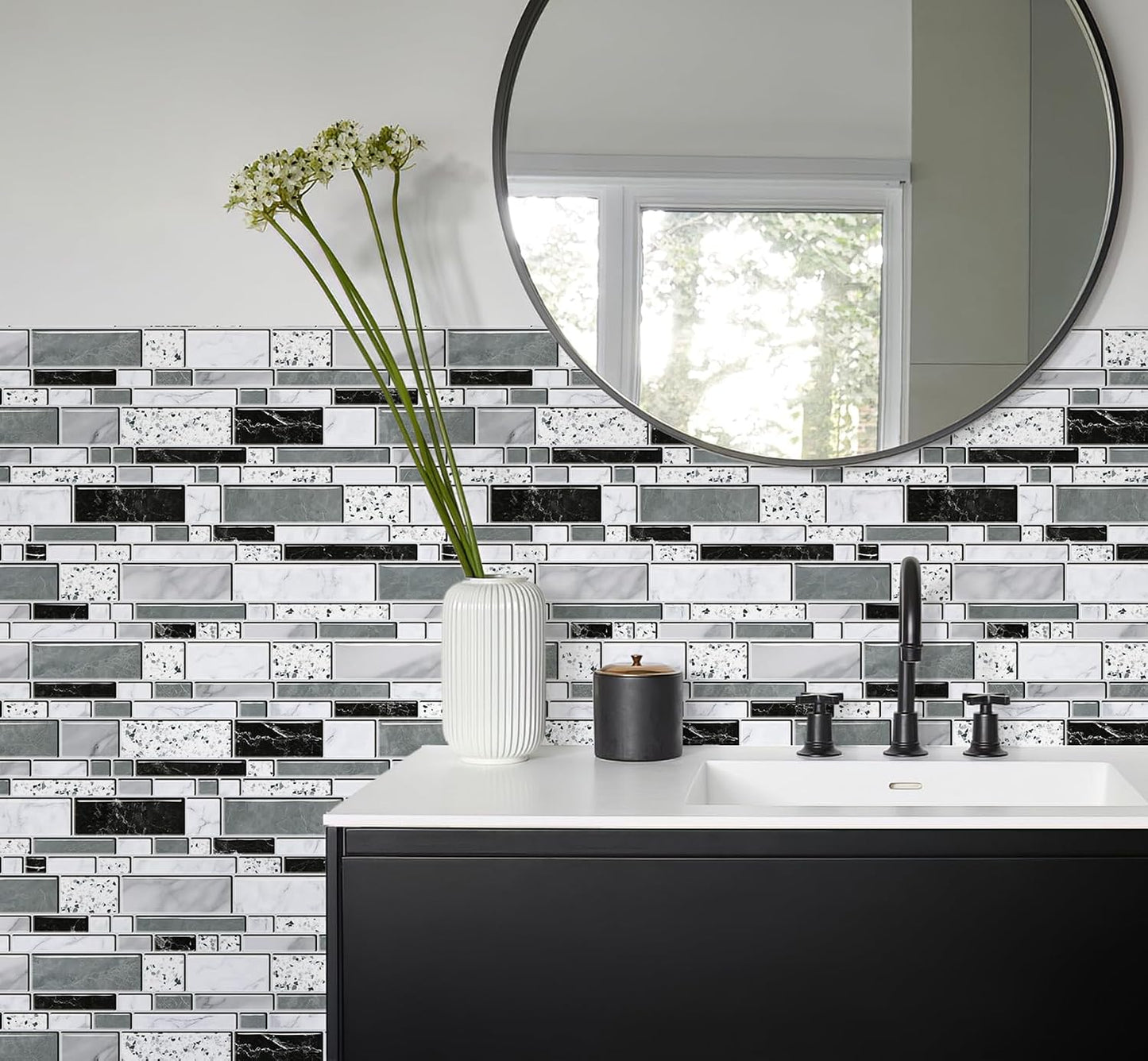 WENMER Peel and Stick Backsplash Wallpaper, Kitchen Backsplash Wallpaper, Kitchen Peel and Stick Wall Paper, Tile Contact Paper for Countertop, Bathroom 17.7"x 78.7"
