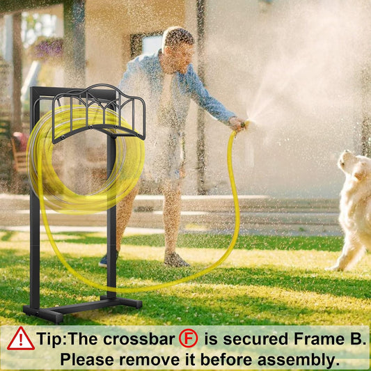 Garden Hose Holder -Upgraded Hose Holder Holds 100-feet Hose,Freestanding Heavy Duty Hose Hanger,Sturdy Hose Stand for Lawn & Yard,Black