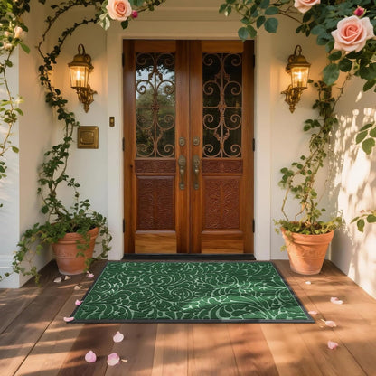 Yimobra Front Door Mat Outside Entrance, Waterproof Sturdy Retro Outdoor Mat, Heavy Duty Non-Slip Doormat for Garage Patio Entryway Indoor, Easy Clean, 29.5x17, Grey