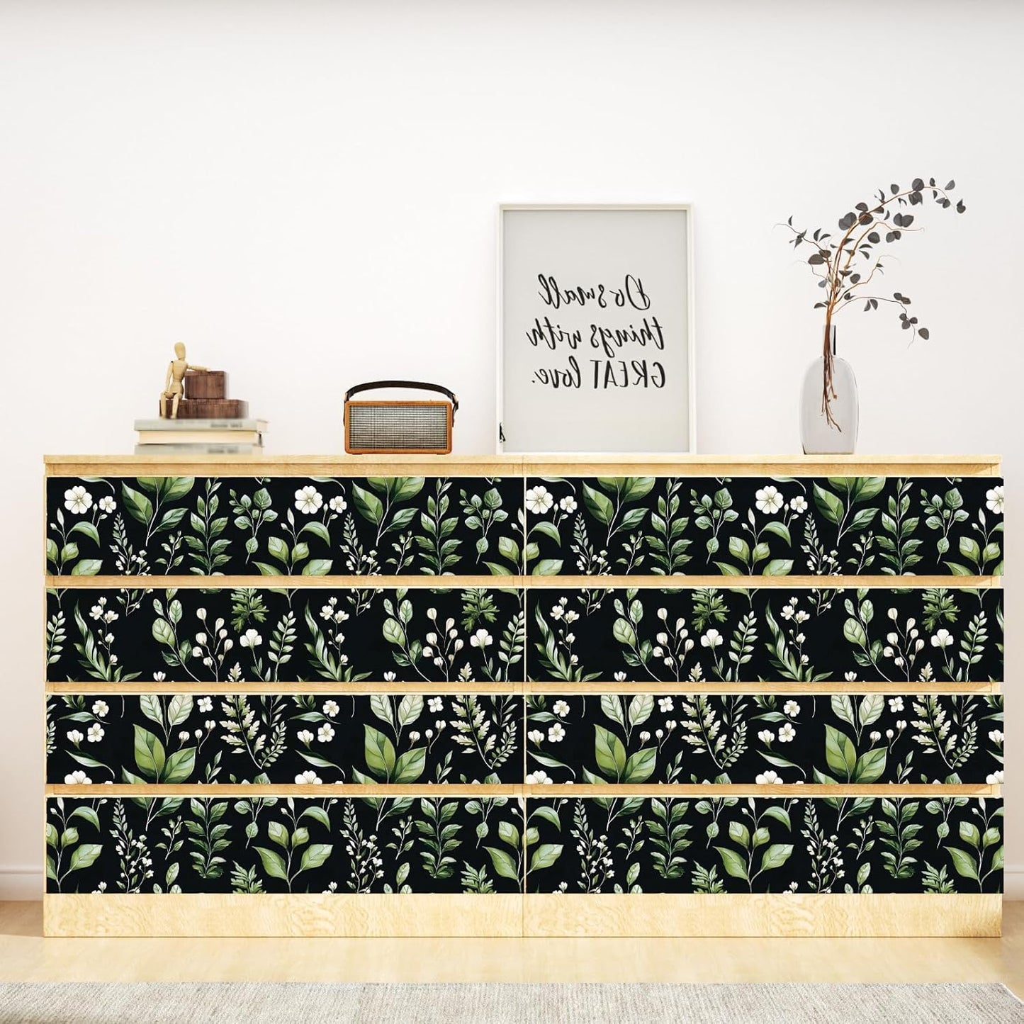 Danodoi Yellow Floral Wallpaper Peel and Stick Vinyl Wallpaper Stick and Peel Colorful Contact Paper for Cabinets Waterproof Self Adhesive Wall Paper for Kitchen Countertop Wall 17.5" x 118"
