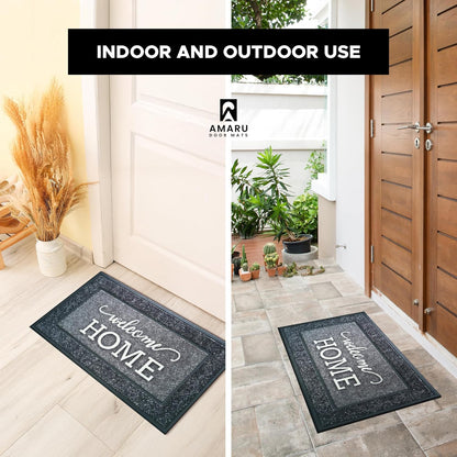 Extra Durable, Superior Absorption, Front Door Mat for Outdoor & Indoor - Welcome Mat for Entryway, Entrance, Patio, Porch - Waterproof, Non-Slip Backing, Coarse Fibers (Scales,17x29)