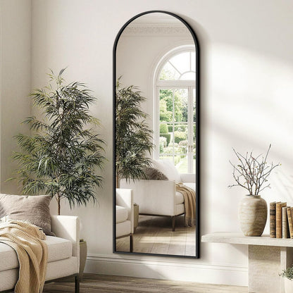FICTOR Arched Full Length Mirror 15" x 56", Full Body Floor Mirror with Adjustable Stand, Free Standing Mirror with Aluminum Frame for Bedroom, Living Room, Cloakroom, Gold