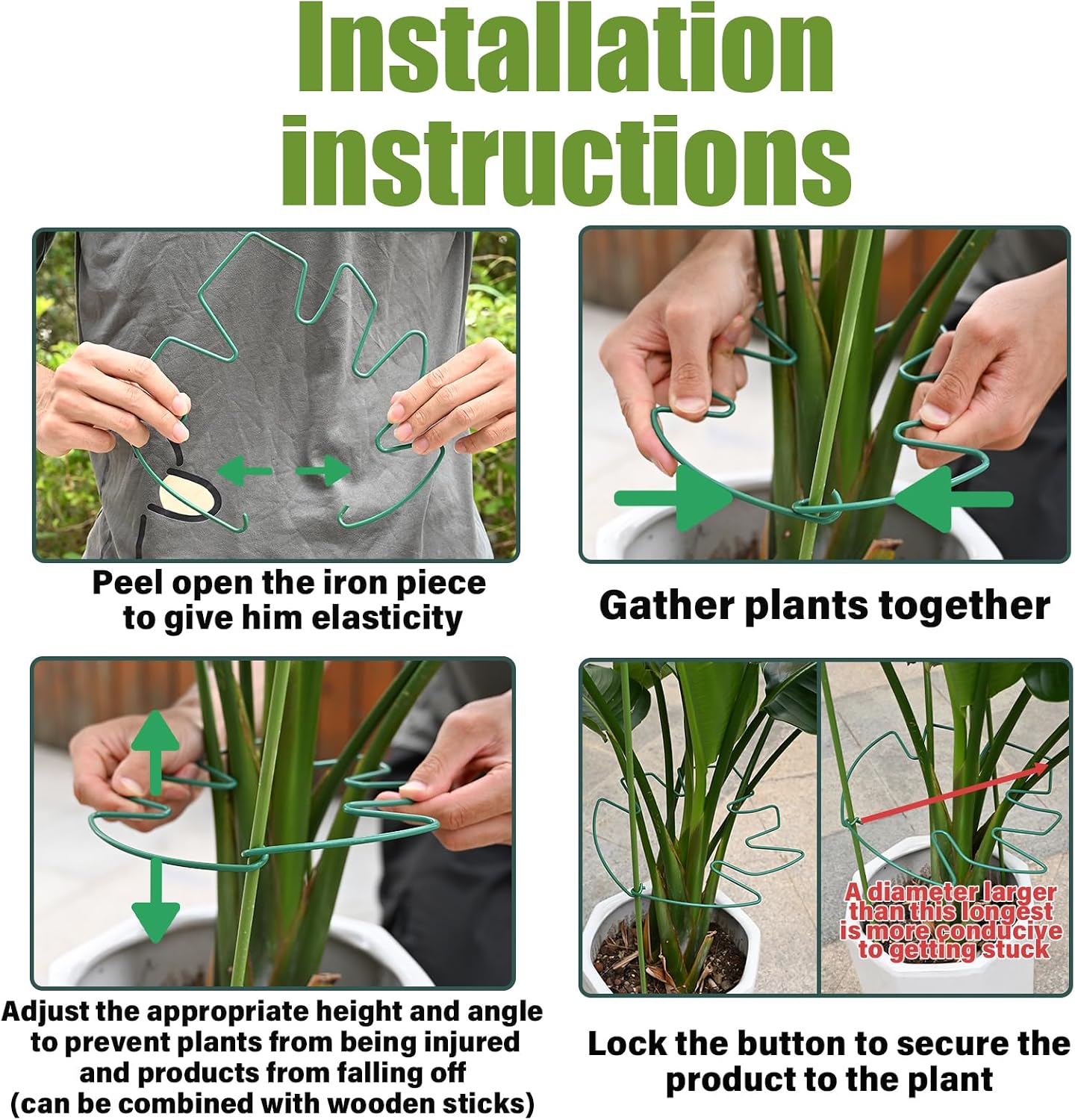 Yohsnor Monstera Plant Stem Support System - 5 Piece Set (5.5x4.7in) | Durable Plant Support Stakes for Climbing Plants & Fishbone Cactus | Ideal Leaf Stabilizer for Indoor Plants & Monstera Care