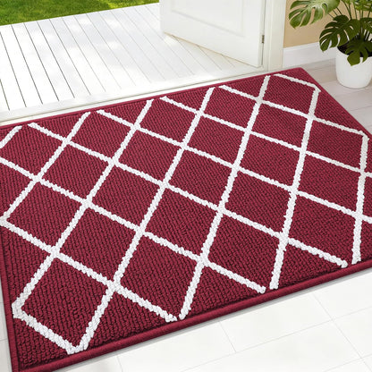 Finchitty Indoor Door Mat, Dirt Resistant and Absorbent, Low-Profile, Non-Slip, Washable Inside Floor Mats for Front Door, Back, and Entrance, 32" x 20", Grey