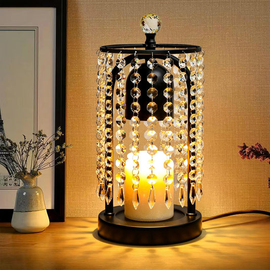 Gold Candle Warmer Lamp with Timer and Dimmer - Electric Candle Warmer,Crystal Candle Lamp for Bedroom Decor,Flameless Scented Candle Light Warmer,House Warming Gift New Home for Women
