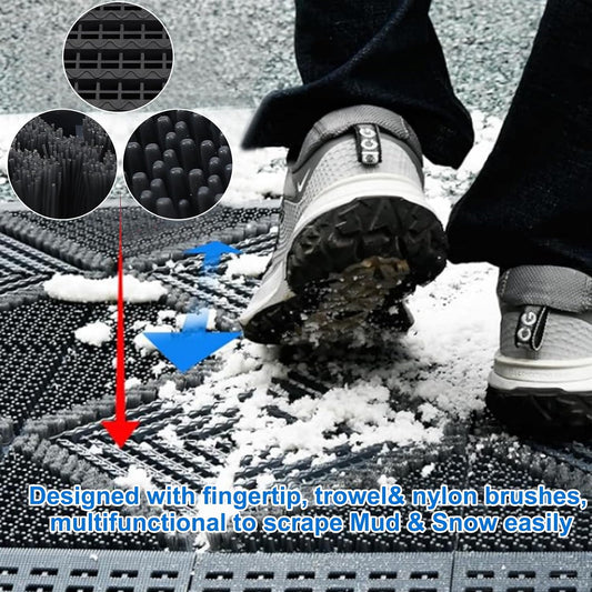 Heavy Duty Boot Scraper Mat 29.5x17.7 Inch | Heavy duty all weather shoe scrubber, scrapes mud, sand and snow, ideal for porch, garden and outdoor entryways