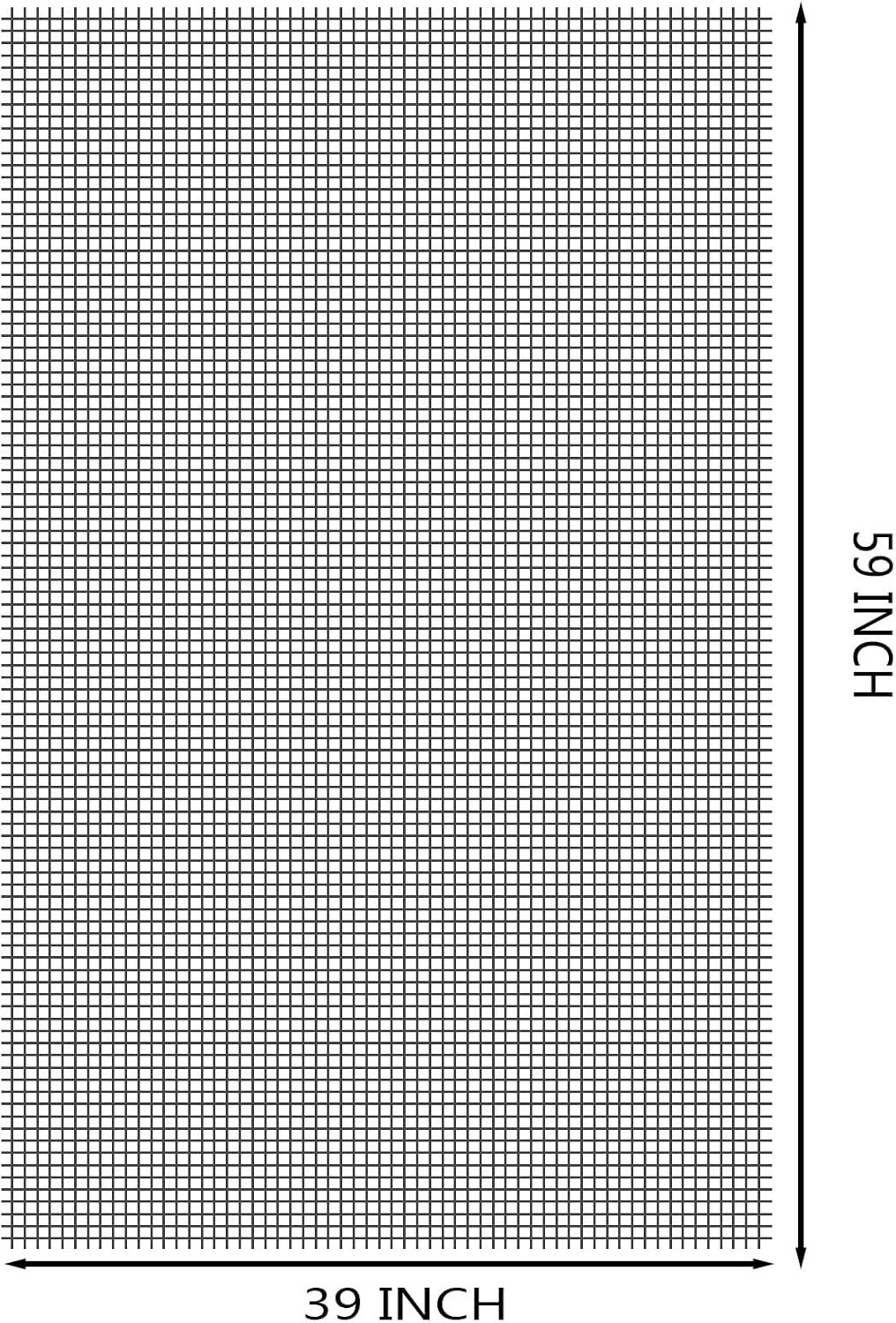 39"×59" Grey Fiberglass Window Screens Repair kit - DIY Adjustable Window Screens mesh Replacement kit for WindowsDoorPorchPatioSliding Screen Door