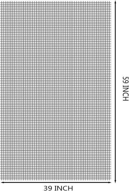 39"×59" Grey Fiberglass Window Screens Repair kit - DIY Adjustable Window Screens mesh Replacement kit for WindowsDoorPorchPatioSliding Screen Door
