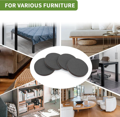 Non Slip Furniture Pads 36 PCS 1'' Square - Anti Slip Furniture Pads - Self Adhesive Rubber Feet Furniture Feet - Chair Leg Floor Protectors - Keep Furniture in Place