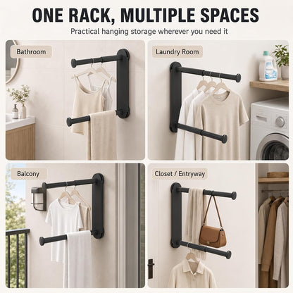 Foldable Clothes Rack No Drill - Heavy Duty Suction Cup Wall Mounted Drying Rack for Laundry, Space Saving Adhesive Hanger for Apartment, Bathroom (Holds 5.5lbs) (Milky White)