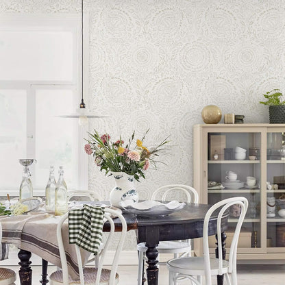 Ismoon Peel and Stick Wallpaper Boho Beige Contact Paper Neutral Floral Wall Paper Textured Self Adhesive Removable Wallpaper for Bedroom Kitchen Renter Friendly Vinyl 17.3" x 78.7"