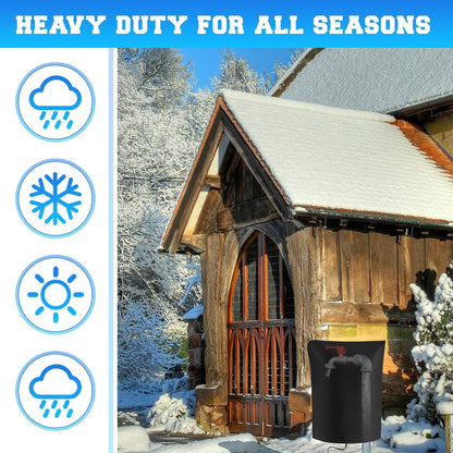 1 Pcs 25.2" L x14 W Electric Heated Outdoor Faucet Cover for Winter Freeze Protection Heating Hose Bib Covers for Winter, Water Pipe Heater for Garden Faucet Insulated Spigot Protector, Black