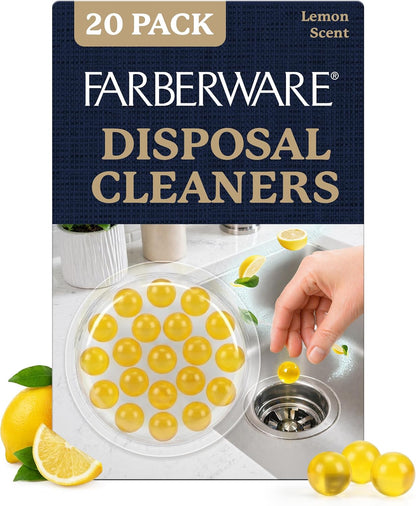 Farberware Garbage Disposal Cleaner Tablets – Disposal Cleaner and Deodorizer for Kitchen Sink Drain, Citrus Garbage Disposal Deodorizer, Sink Disposal Cleaner, 20 Count