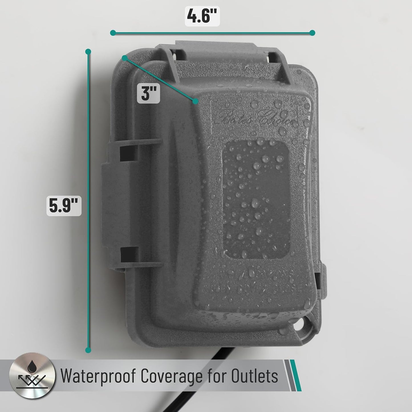 Bates- Weatherproof Electrical Outlet Cover, 1-Gang Outdoor Plug Cover | For Protection Against Rain Dust & Outdoor Use