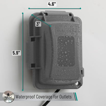 Bates- Weatherproof Electrical Outlet Cover, 1-Gang Outdoor Plug Cover | For Protection Against Rain Dust & Outdoor Use