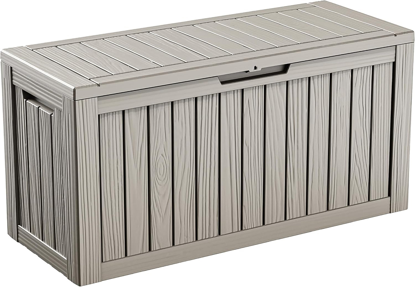 125Gal Outdoor Storage Box, Lockable Deck Box with Hydraulic Lid | Waterproof UV-resistant, Durable outdoor bin for patio cushions, pool accessories & garden tools. Keeps contents secure & dry