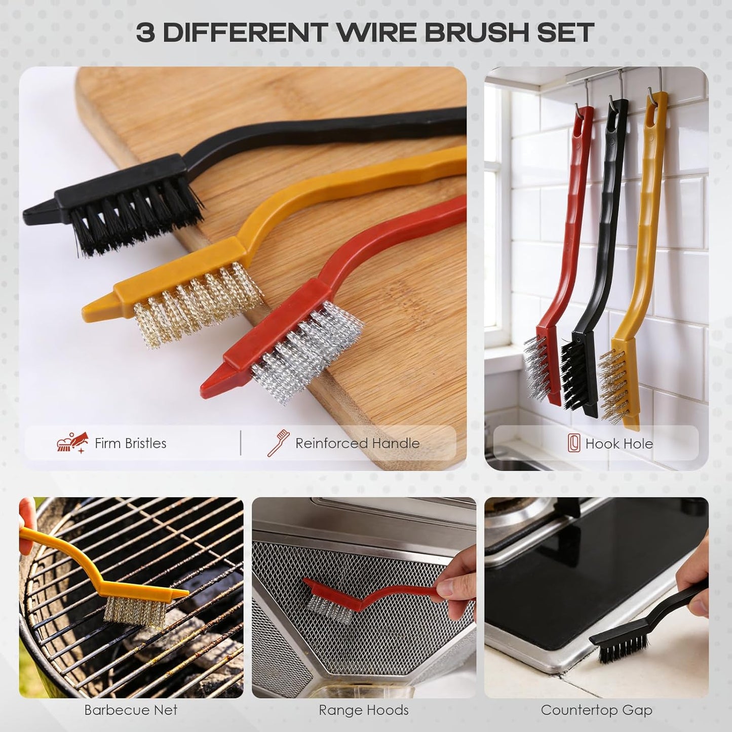 Navatiee 14PCS Crevice Cleaning Brush Set, Hard Bristle Scrub Brushes for Deep Cleaning Grout & Sink, Multifunctional Crevice Cleaning Tool for Bathroom Kitchen Corners, Bottle, Teapot, Blender