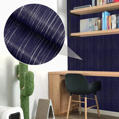 Light Blue Peel and Stick Grasscloth Texture Wallpaper 15.7"x120" Vintage Wallpaper Removable Waterproof