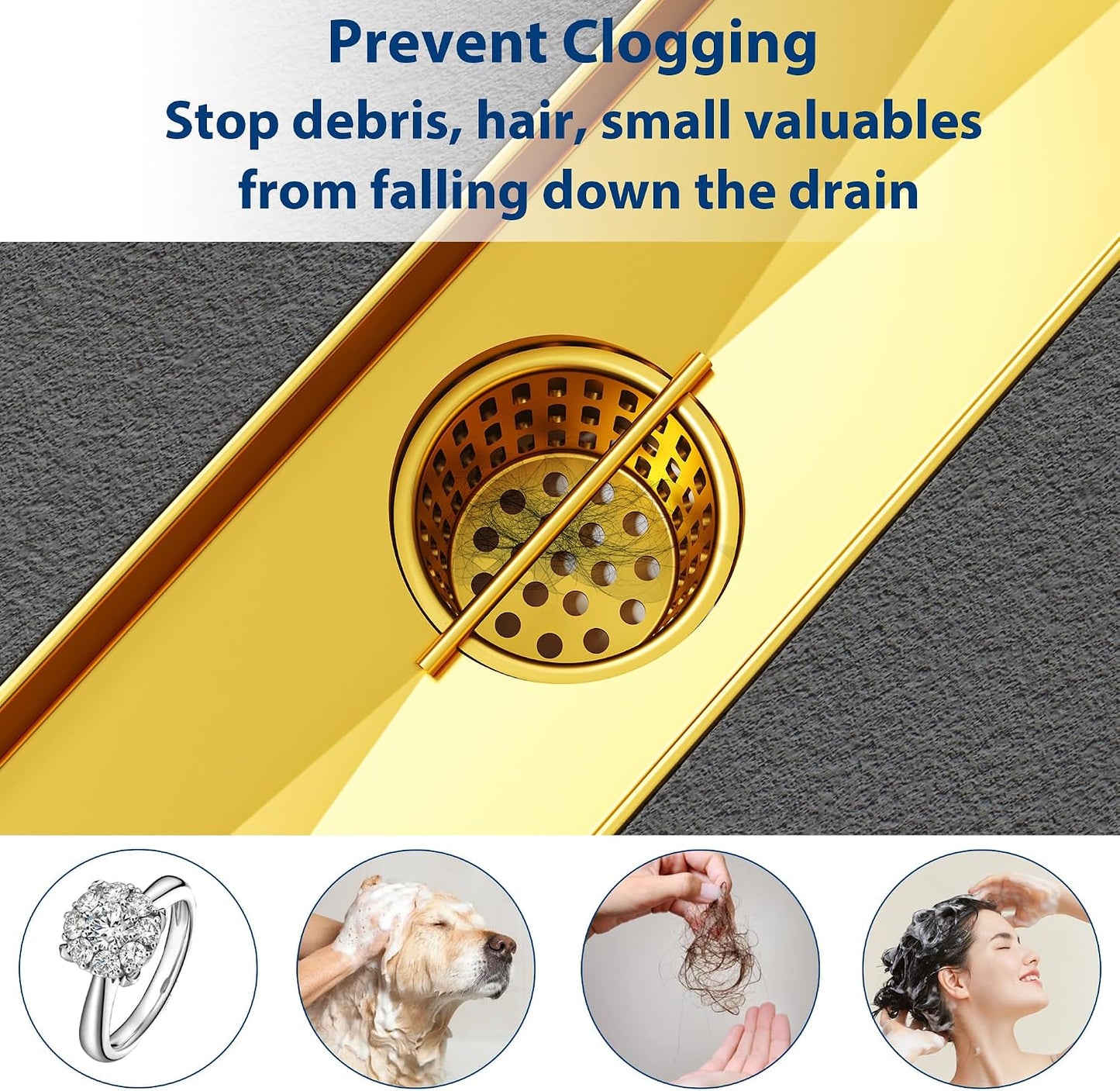 Neodrain Shower Drain Hair Catcher – Stainless Steel Hair & Debris Strainer with Lifting Hook, Hair Trap Filter Basket for Bathroom Drains, Reusable Hair Strainer for Clog-Free Drains