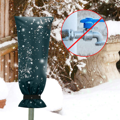 Frienda Outdoor Faucet Cover for Winter Freeze Protection 25'' x 10'' Winter Outside Large Backflow Preventer Insulation Spigot Hose Bib Cover for Garden Lawn Faucet Yard Hydrant(Green,2 Pieces)