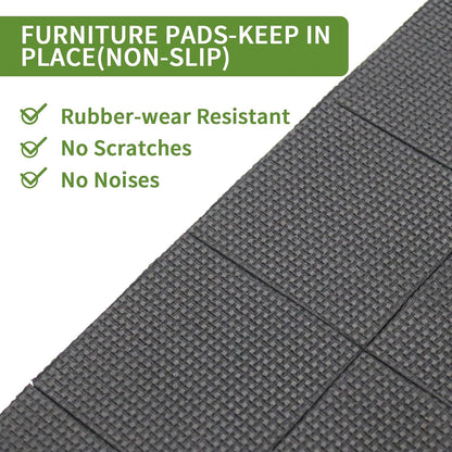 Non Slip Furniture Pads 36 PCS 1'' Square - Anti Slip Furniture Pads - Self Adhesive Rubber Feet Furniture Feet - Chair Leg Floor Protectors - Keep Furniture in Place
