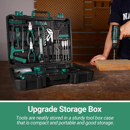 Cordless Drill Tool Kit Set: 20V Power Drill Tool Box with Battery Electric Drill Driver for Men Home Hand Repair Basic Toolbox Tools Sets Drills Case