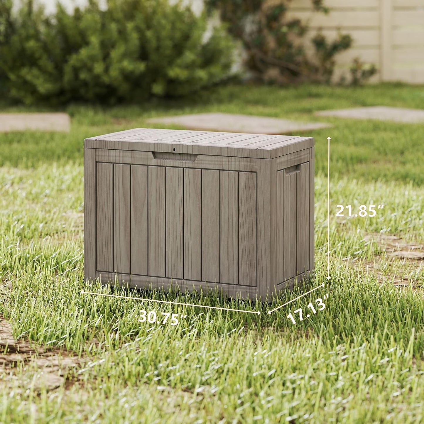 LAUSAINT HOME 320 Gallon Resin Deck Box, Package Delivery Box with Lockable Lid, Waterproof Outdoor Storage Box For Garden Tools, Patio Cushions(320 Gallon,Black)