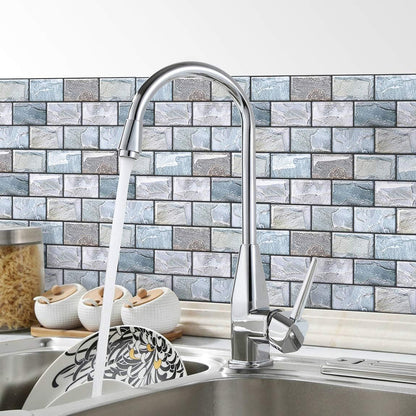 Peel and Stick Backsplash for Kitchen, Peel and Stick Tile Kitchen, Back Splash Tile for Bathroom, 3D Brick Wall Tiles Subway Tiles, 10 Sheets 10" x10.6 ﻿