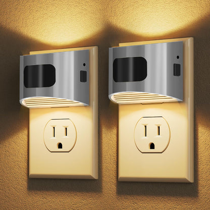 DORESshop LED Night Light[2 Pack], Night Lights Plug into Wall, 3 Mode Plug in Night Light with Motion Sensor, Dusk to Dawn Sensor, Nightlights for Adults, Bedroom, Bathroom, Hallway