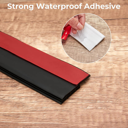 Door Draft Stopper, Ohuhu 39"L x 2"W Silicone Weather Stripping Under Door Seal for Exterior Interior Doors, 1" Widened Strong Adhesive, Soundproof Door Sweep Strip to Block Cold, Noise, Light Pests