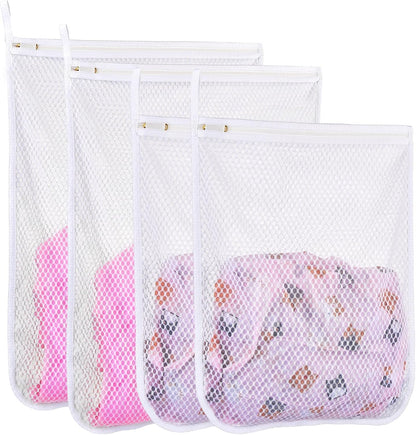 3 pcs Durable Honeycomb Mesh Laundry Bags for Delicates 3 Medium (12" x 15")